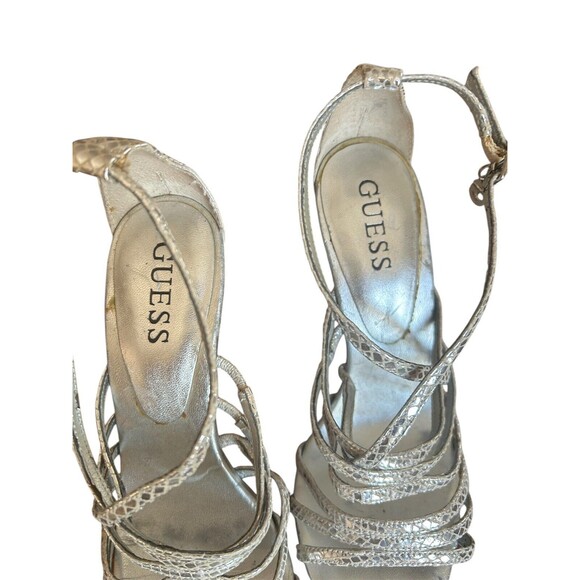 Guess‎ Heels. Silver, Strappy, 4 In Heel, Sz 5.5 - Picture 6 of 7